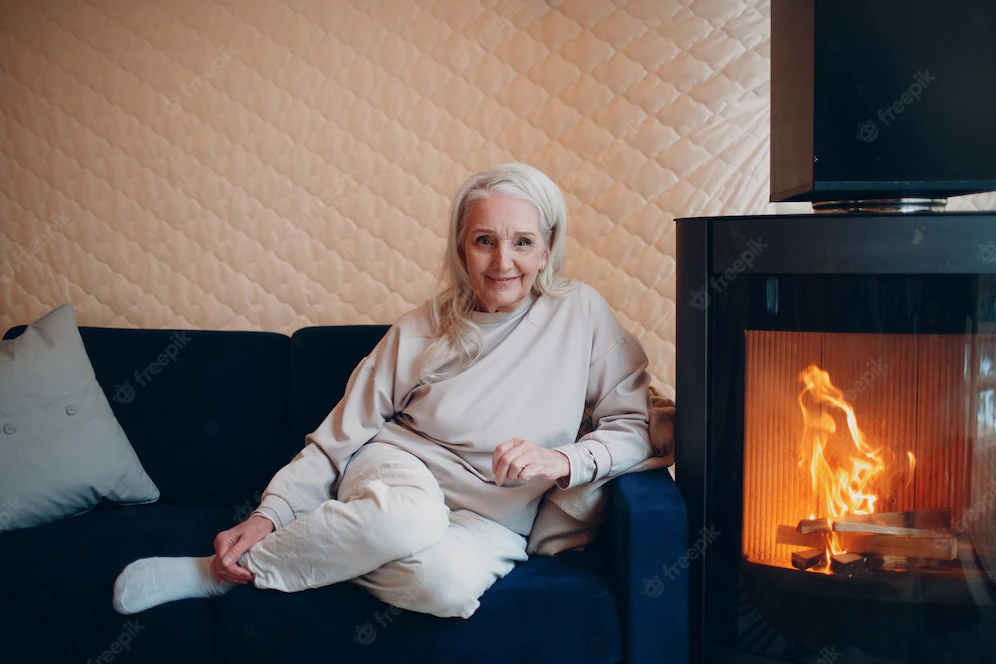 Elderly winter at home